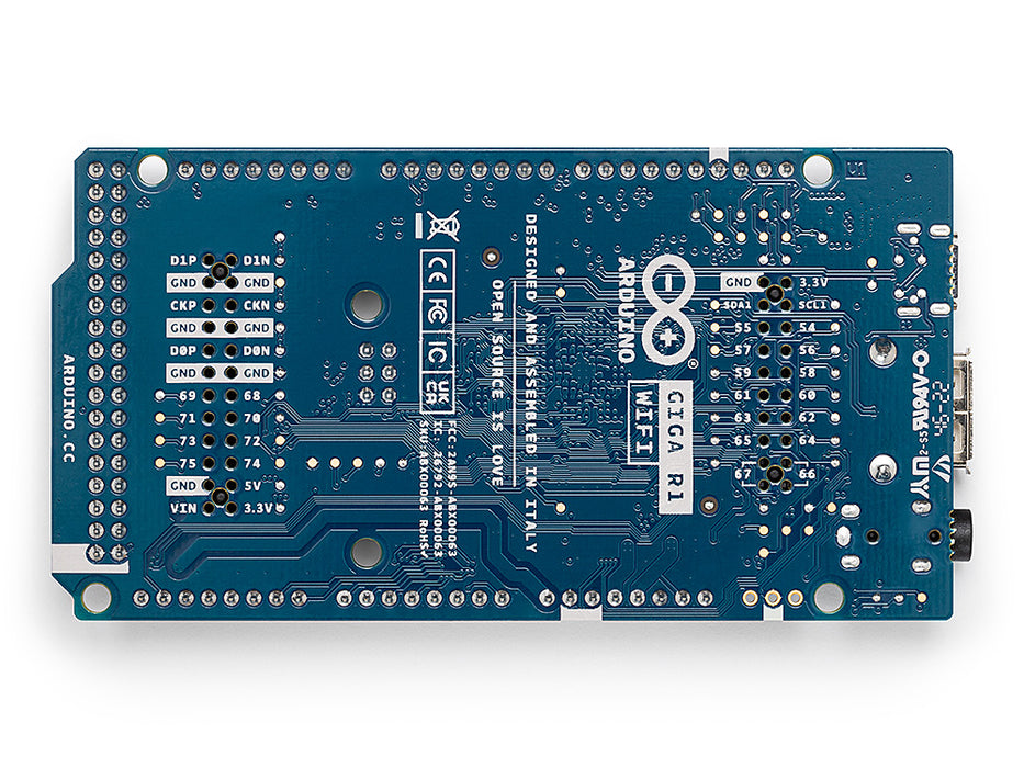 Arduino GIGA R1 WiFi bottom view