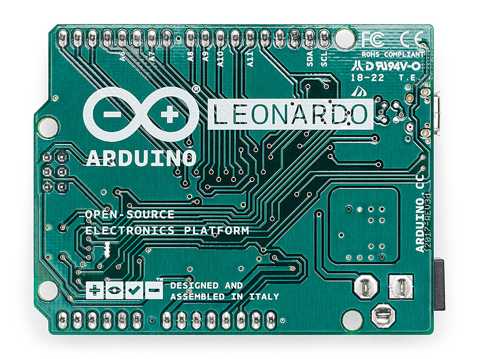 Arduino Leonardo bottom view