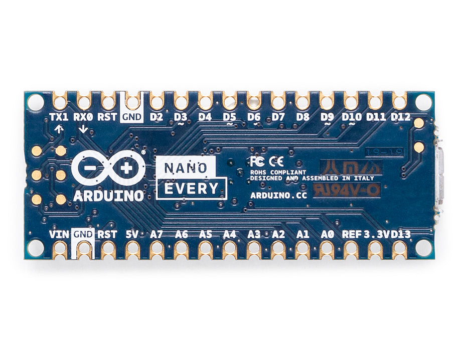 Arduino Nano Every bottom view