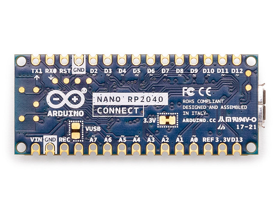 Arduino Nano RP2040 Connect bottom view