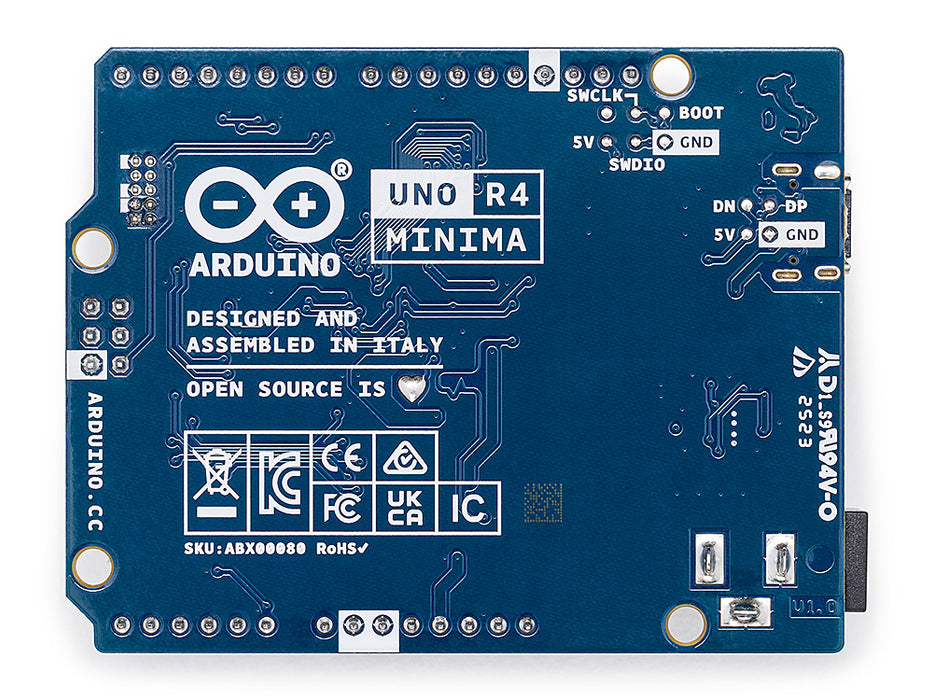 Arduino UNO R4 Minima bottom view