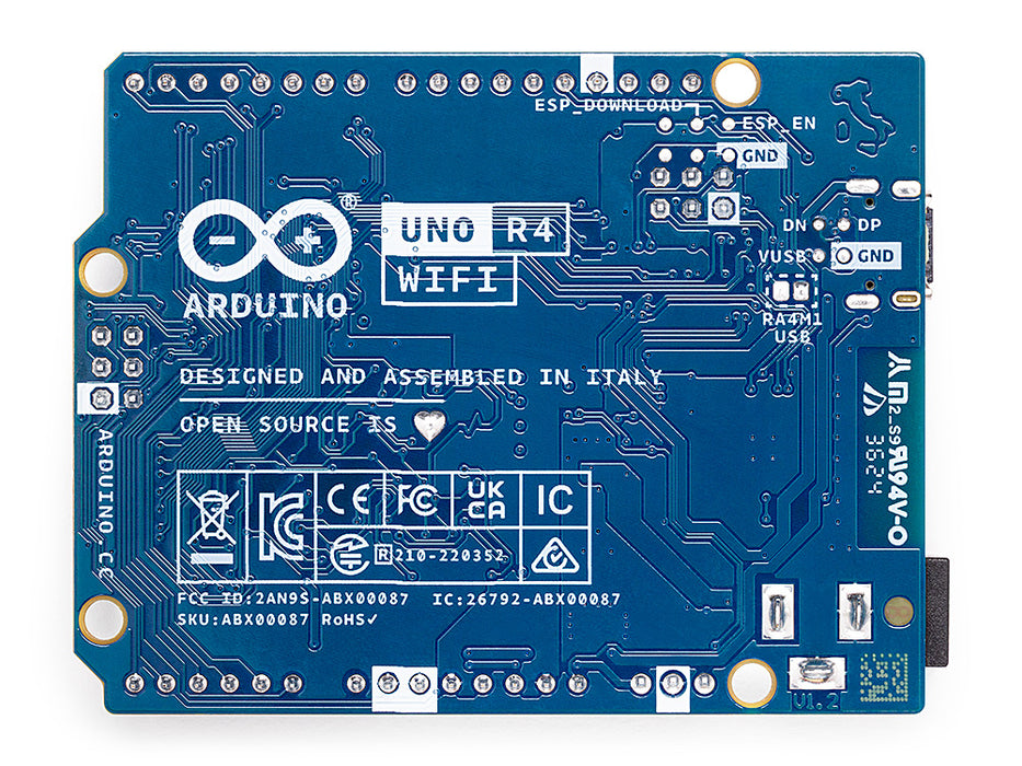 Arduino Uno R4 WiFi bottom view