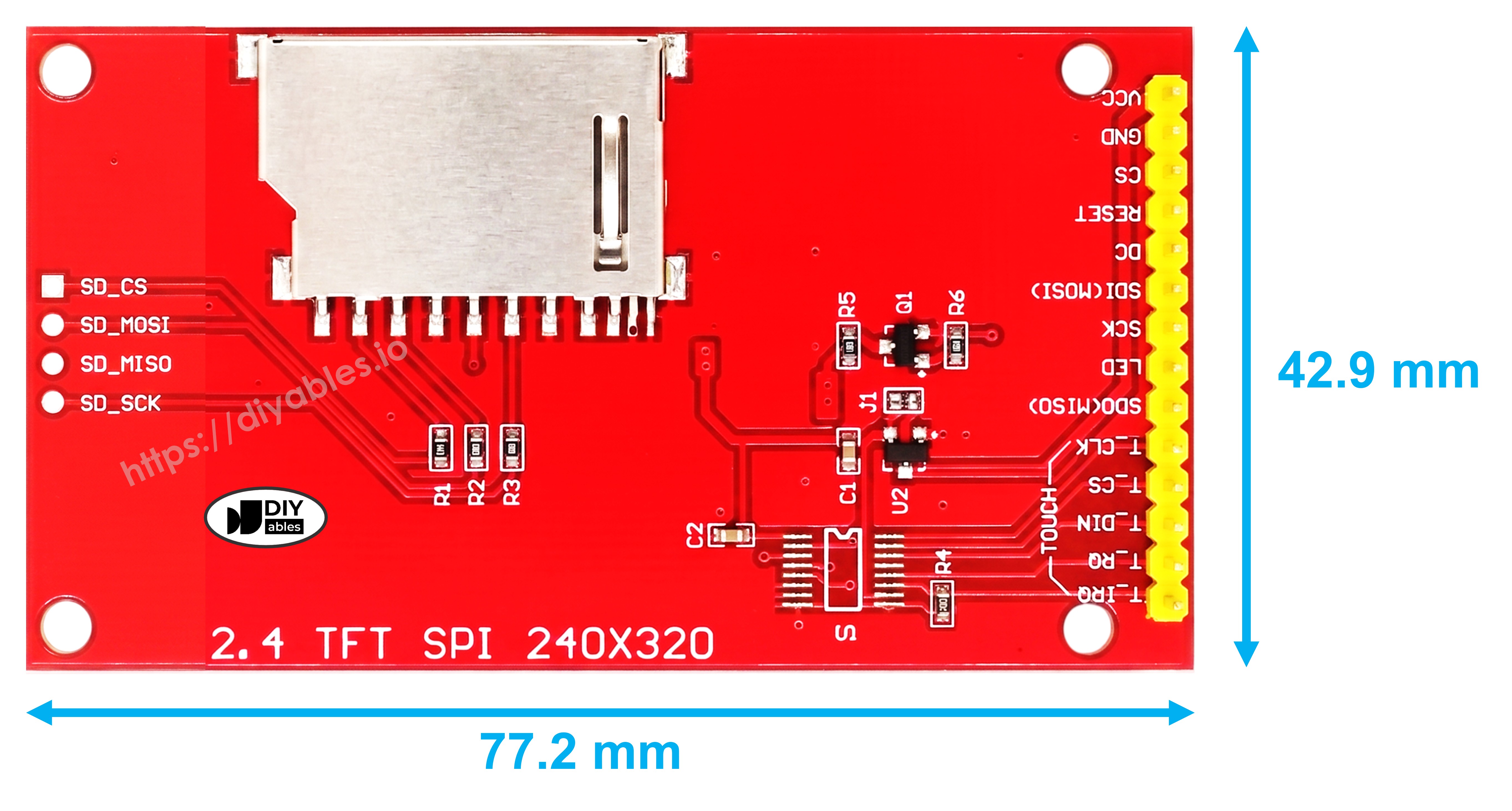 DIYables 2.4 Inch TFT view 3