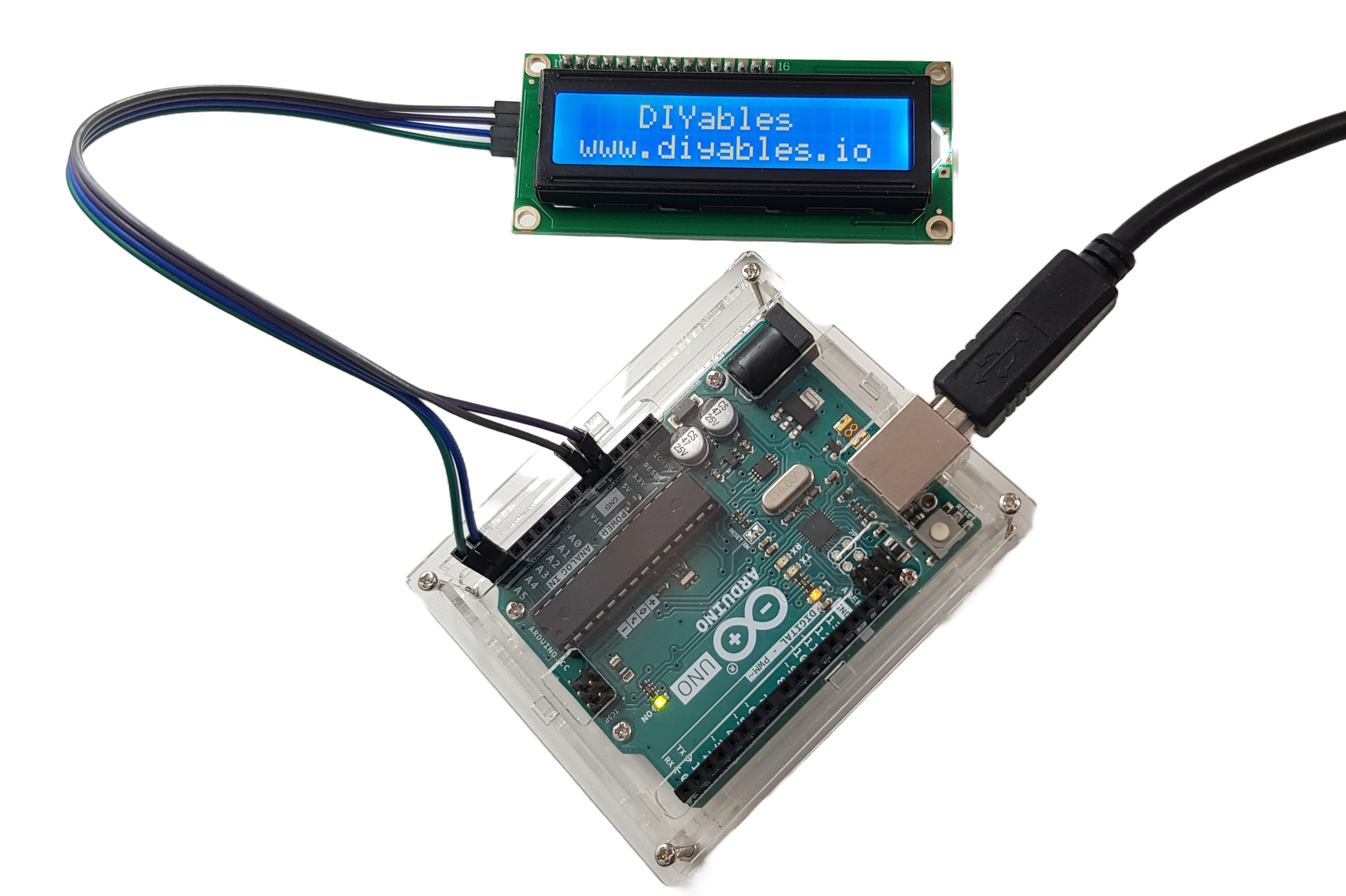 LCD I2C 16x2 Blue Background view 4