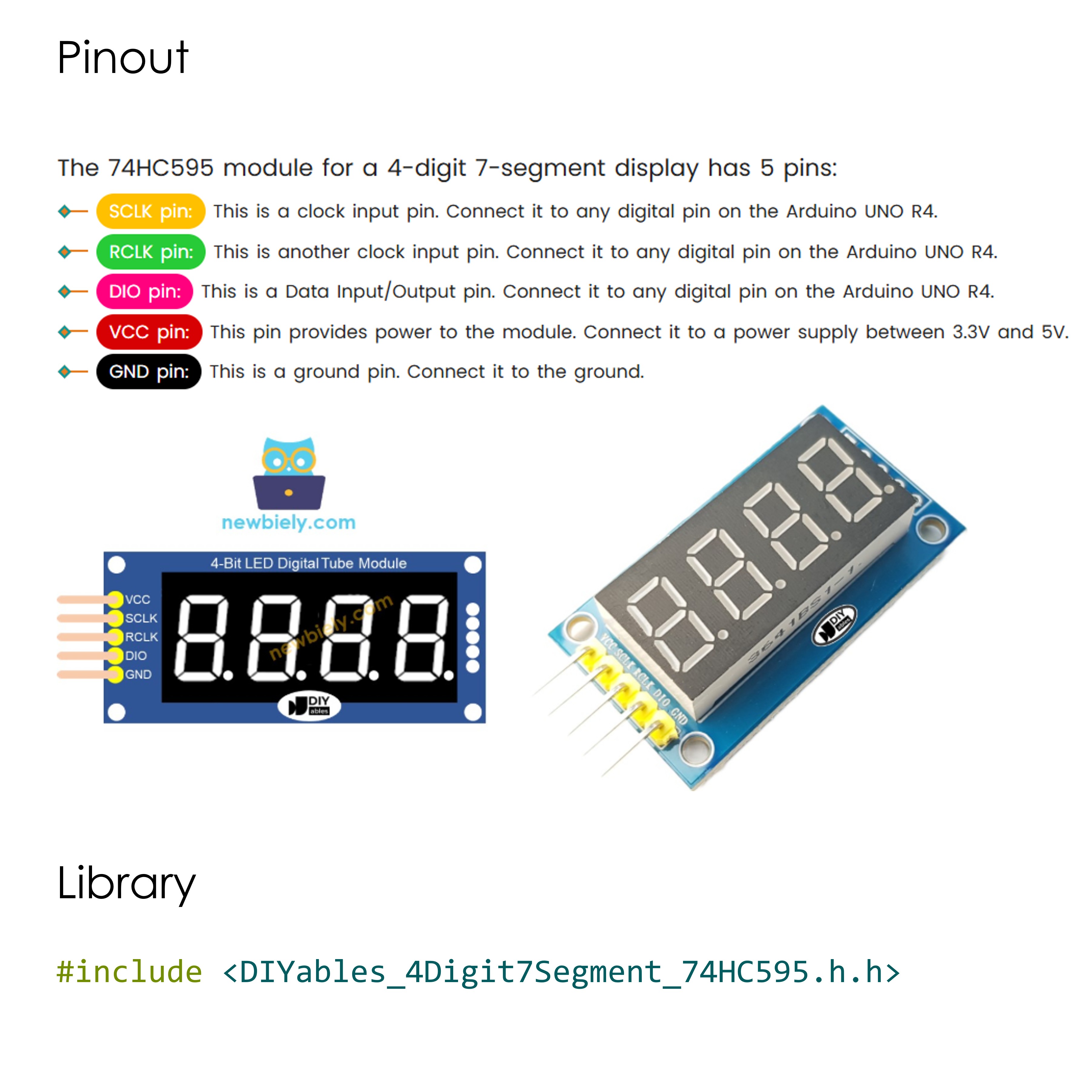 74HC595 4-digit 7-segment view 8