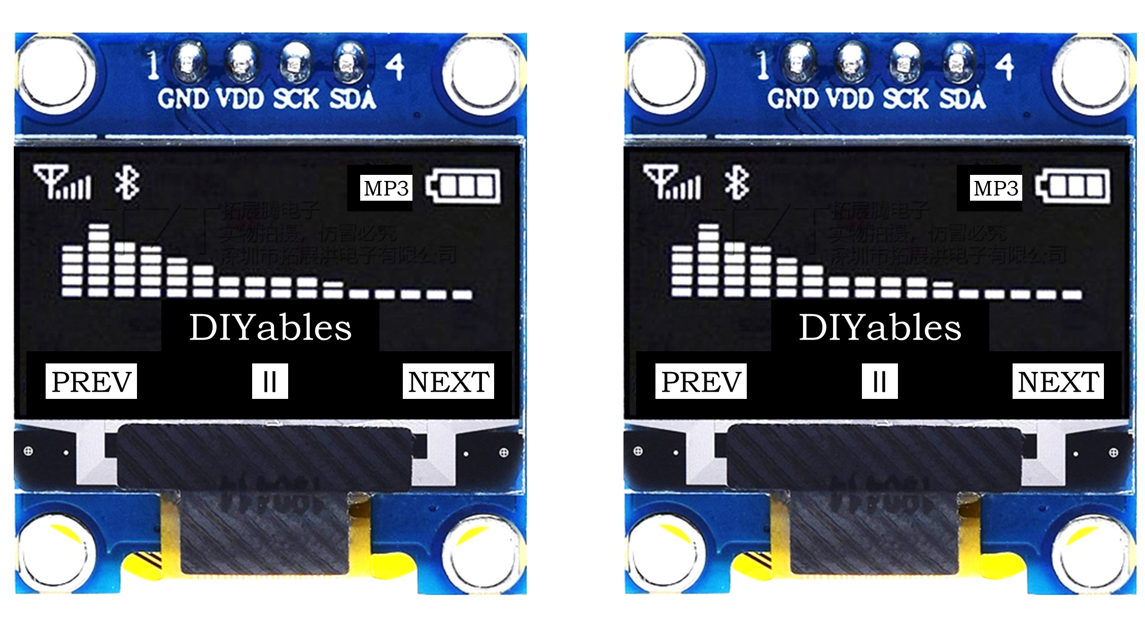 OLED 128x64 white 2-pack