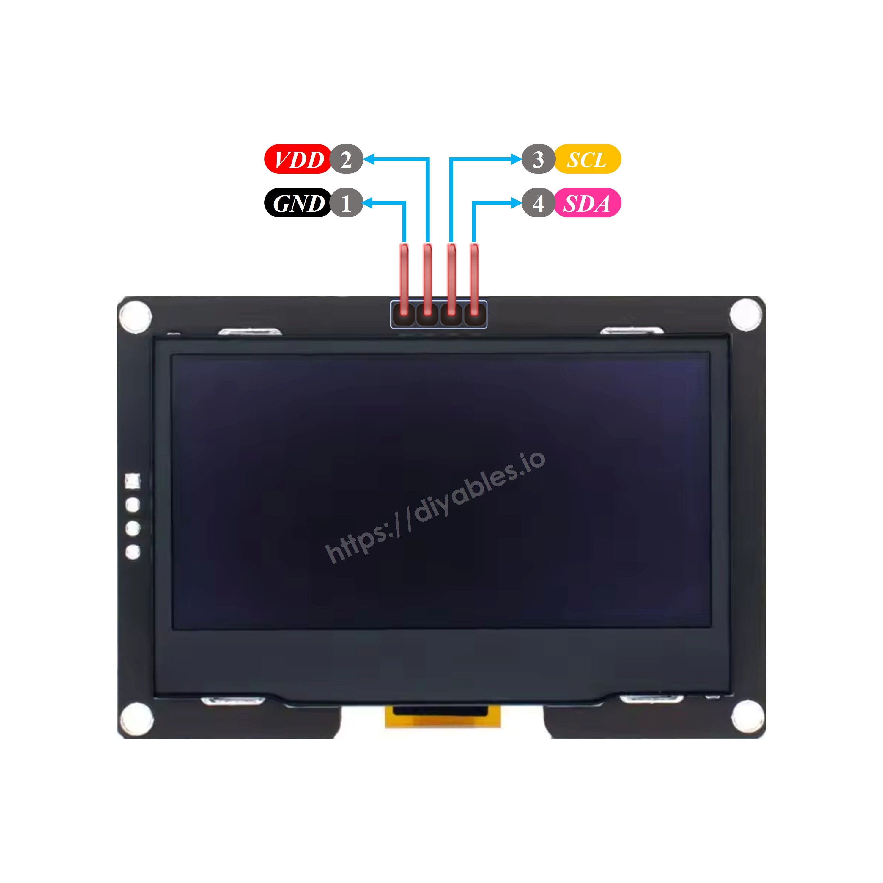 2.4 Inch OLED SSD1309 pinout
